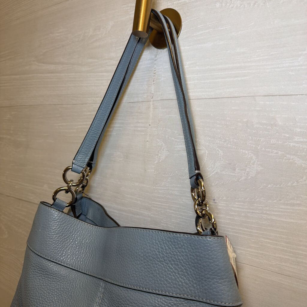 Coach Blue Pebbled Leather Lexy Shoulder Purse