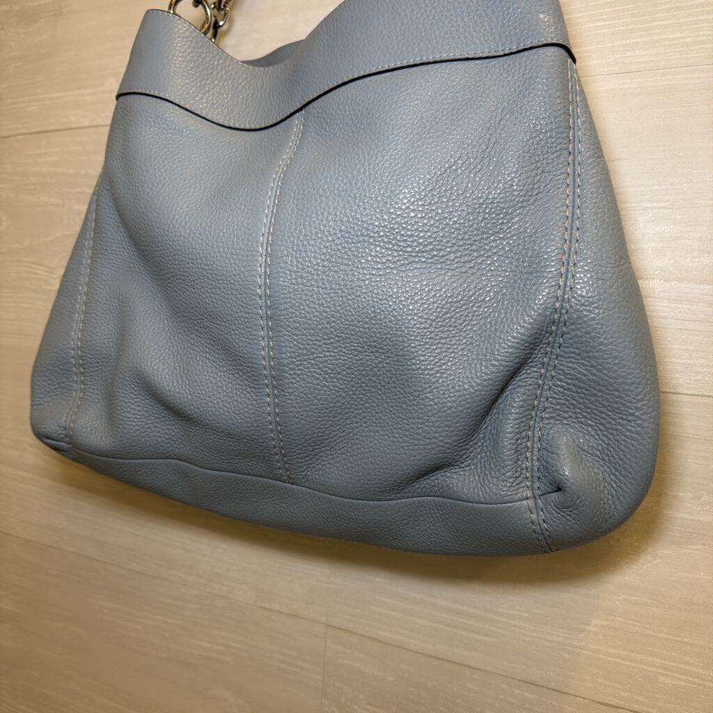 Coach Blue Pebbled Leather Lexy Shoulder Purse