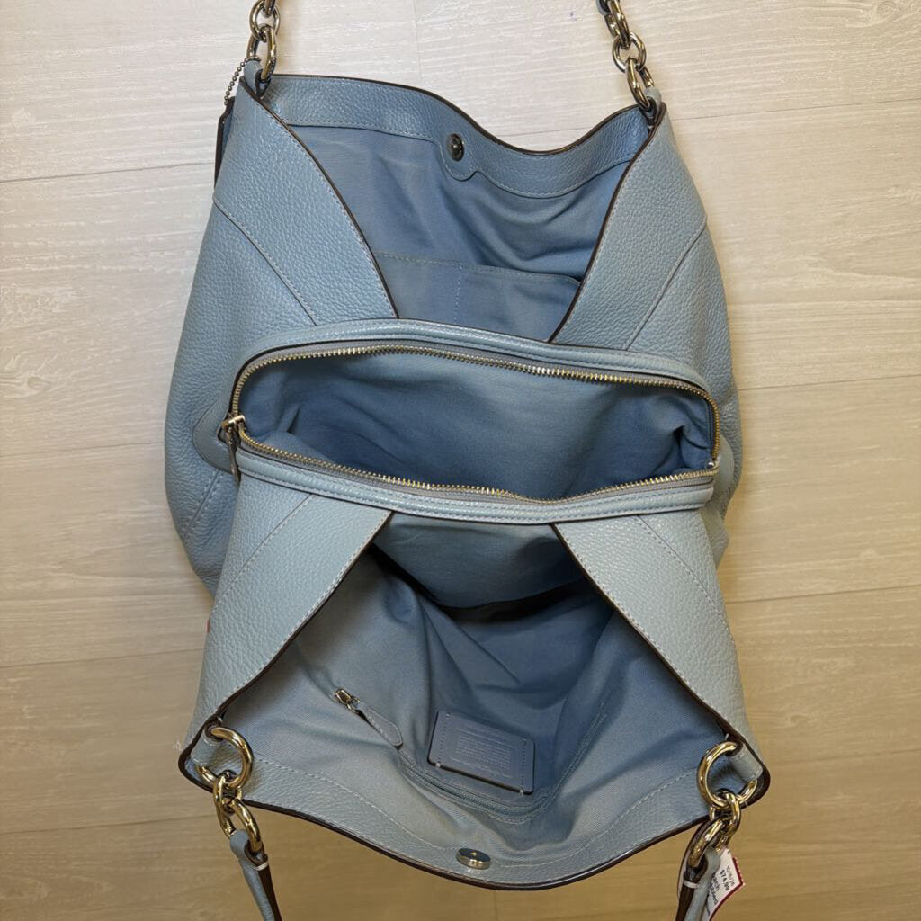 Coach Blue Pebbled Leather Lexy Shoulder Purse
