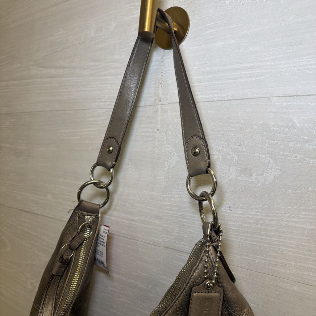 Coach Bronze Signature Leather Hobo Purse