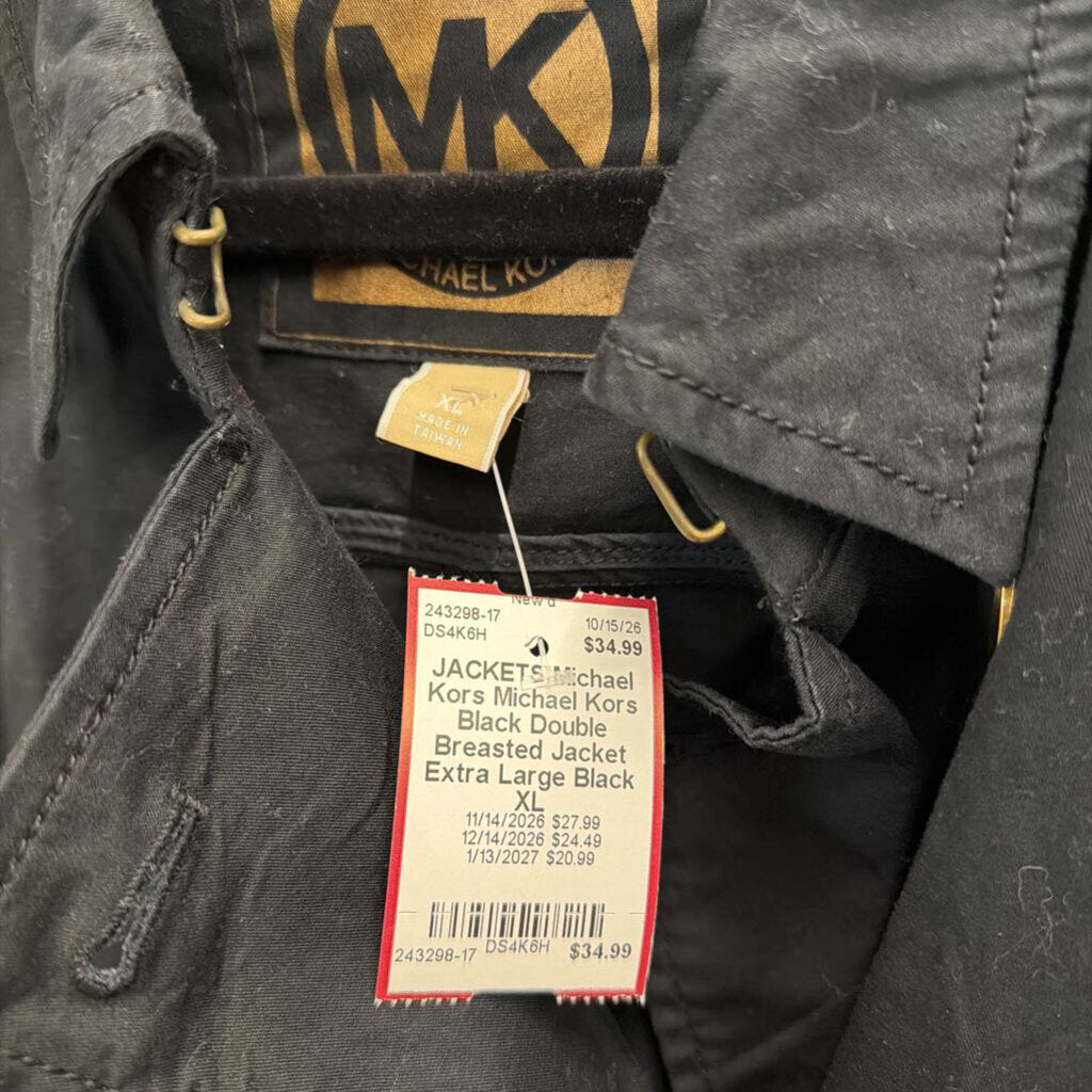 Michael Kors Black Double Breasted Jacket Extra Large