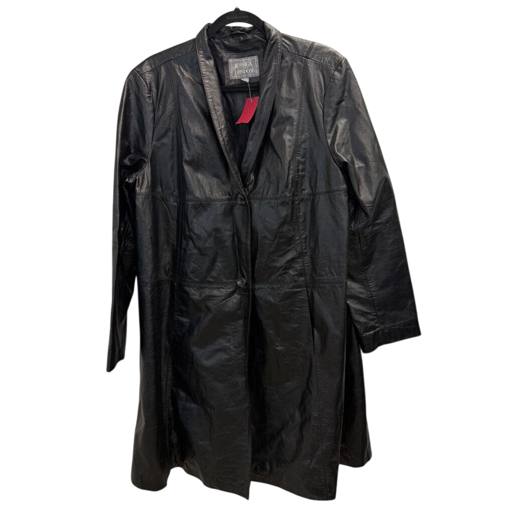 Vintage Jessica London Black 100% Leather Jacket 18W