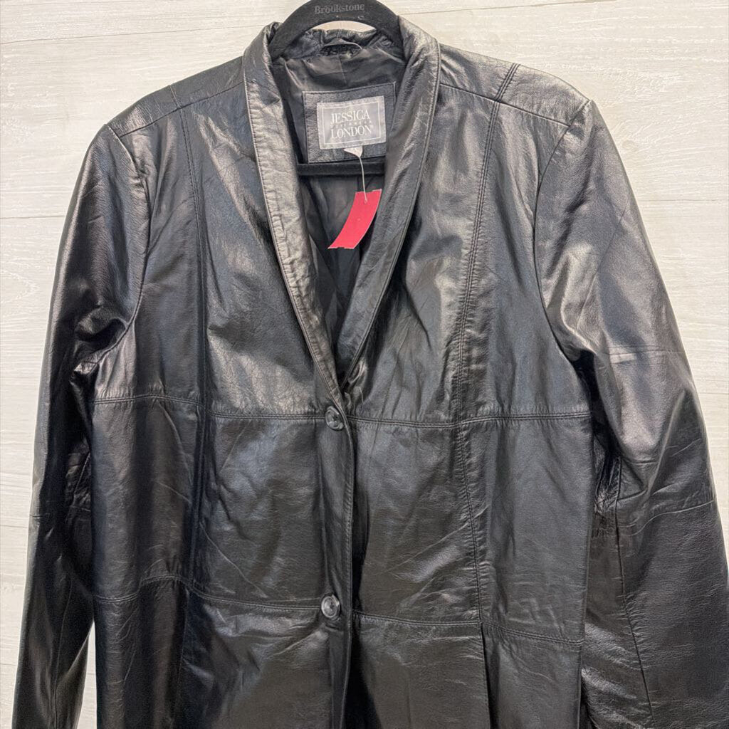 Vintage Jessica London Black 100% Leather Jacket 18W