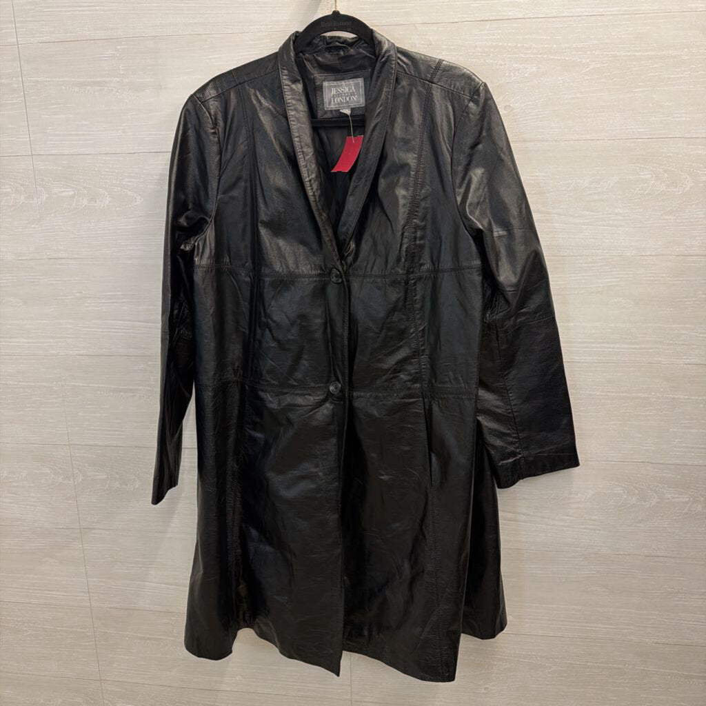 Vintage Jessica London Black 100% Leather Jacket 18W