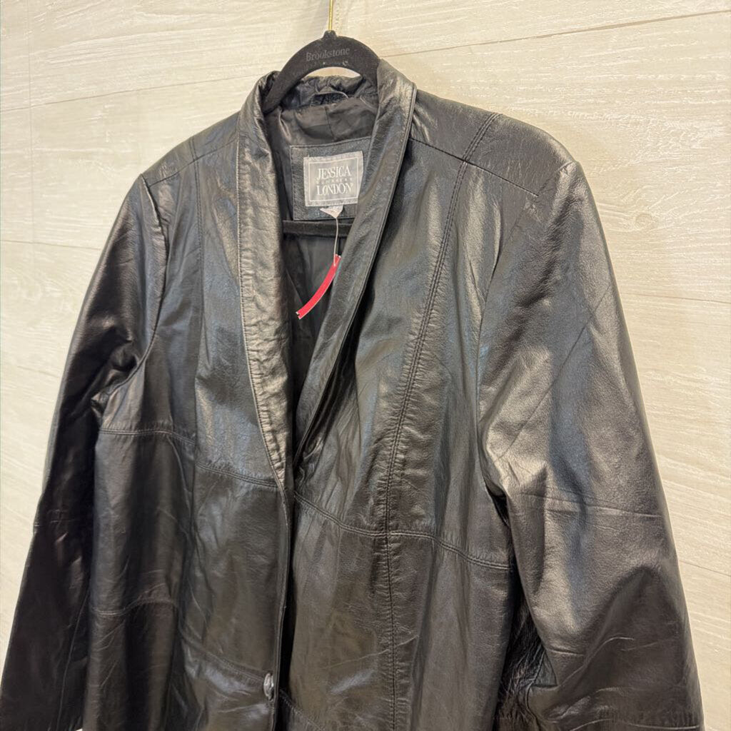 Vintage Jessica London Black 100% Leather Jacket 18W