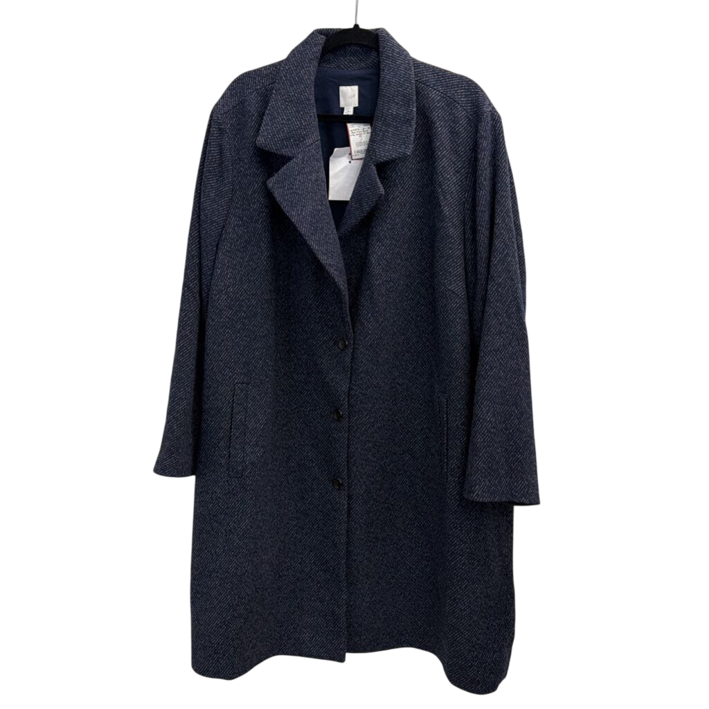 J Jill Blue Wool Blend Long Jacket 3X