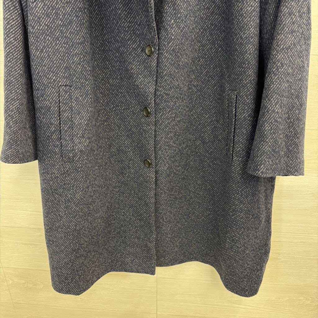 J Jill Blue Wool Blend Long Jacket 3X