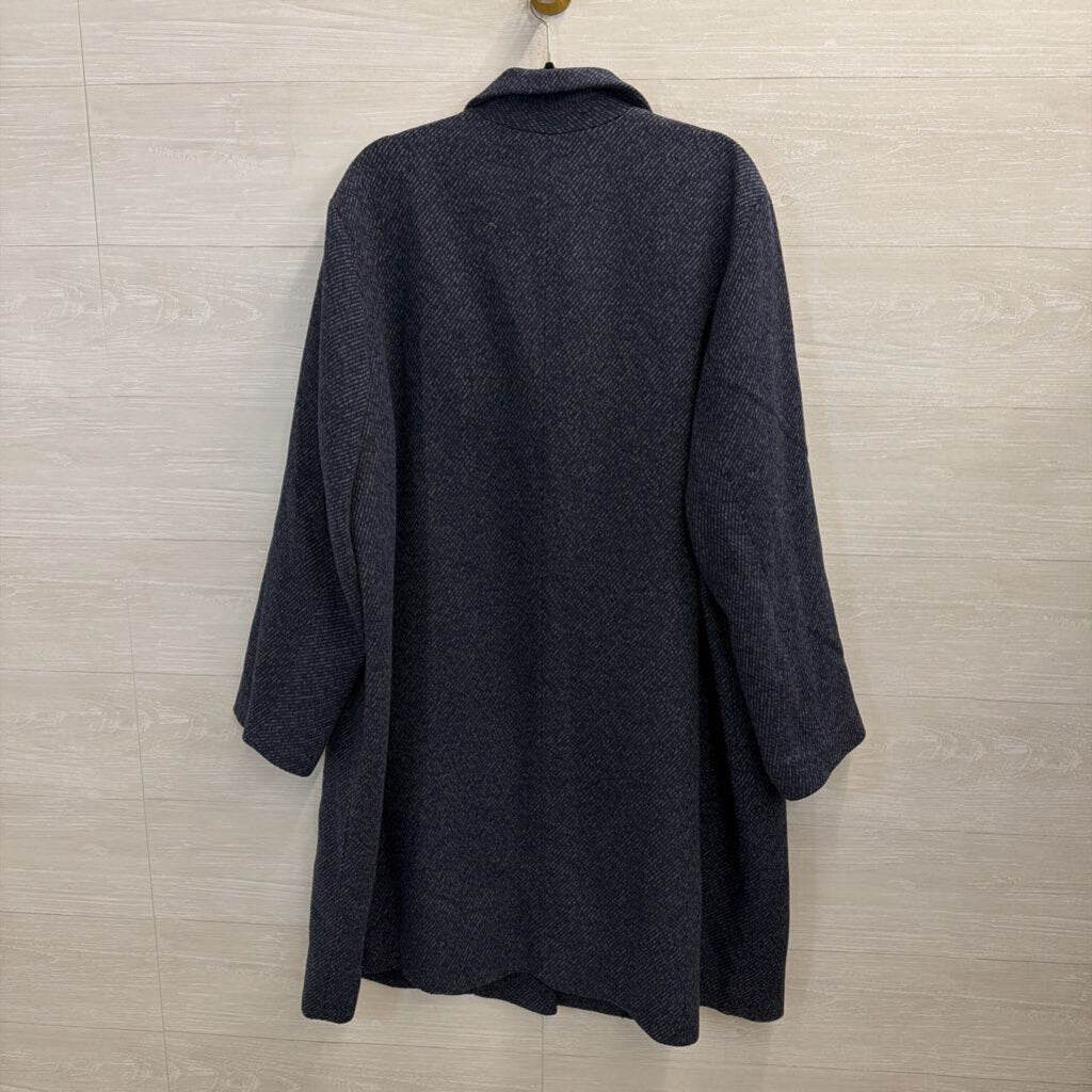 J Jill Blue Wool Blend Long Jacket 3X