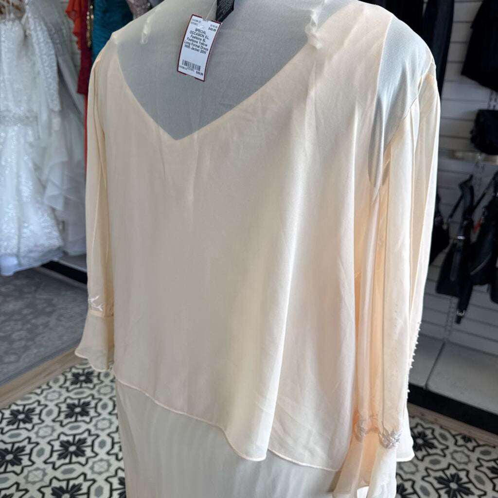 SL Fashions Yellow Long Formal Dress With Jacket 20W