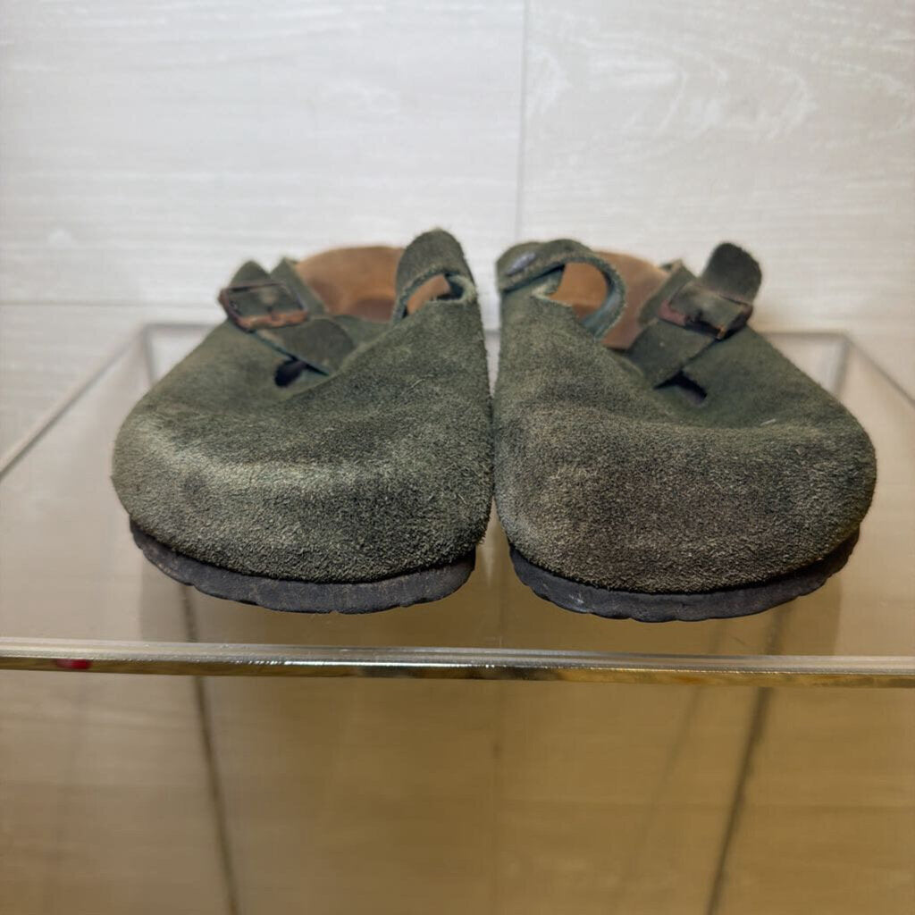Birkenstock Green Suede Slip On Clogs 39