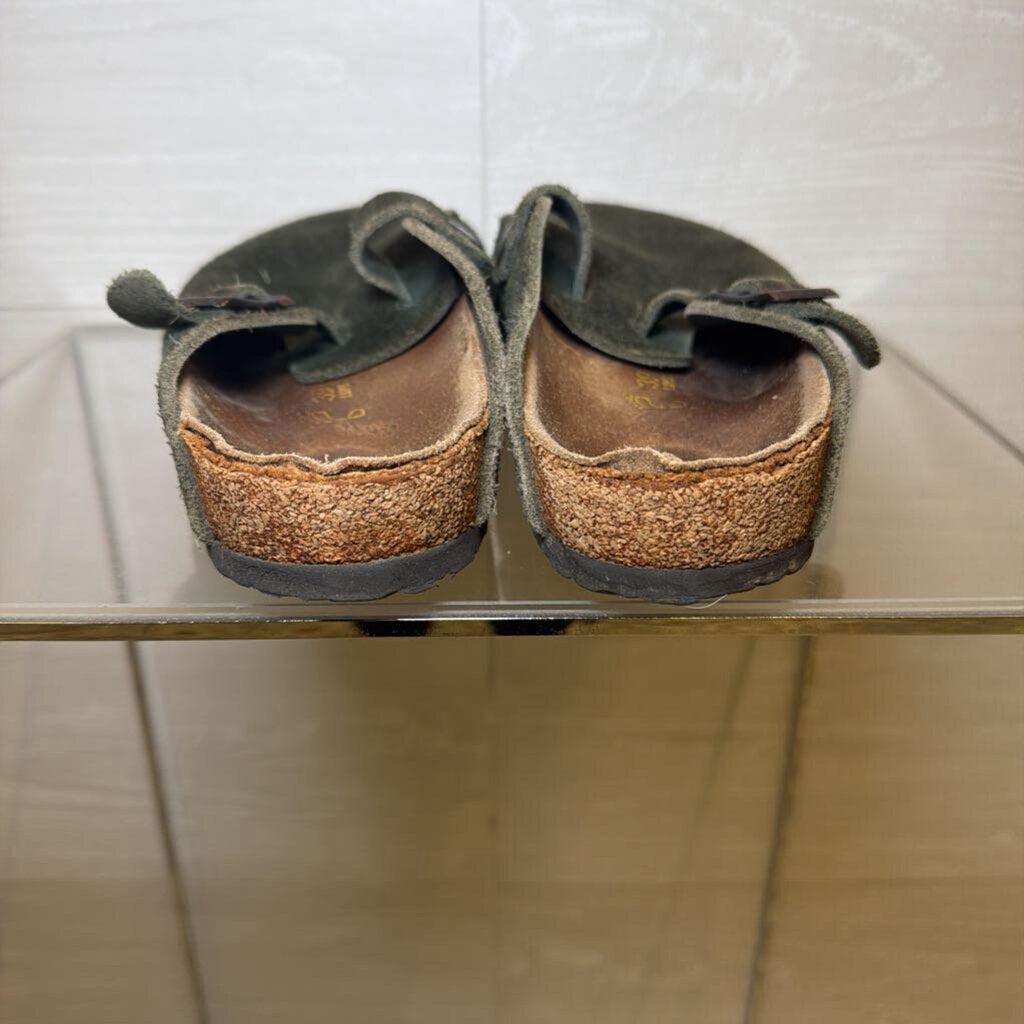 Birkenstock Green Suede Slip On Clogs 39
