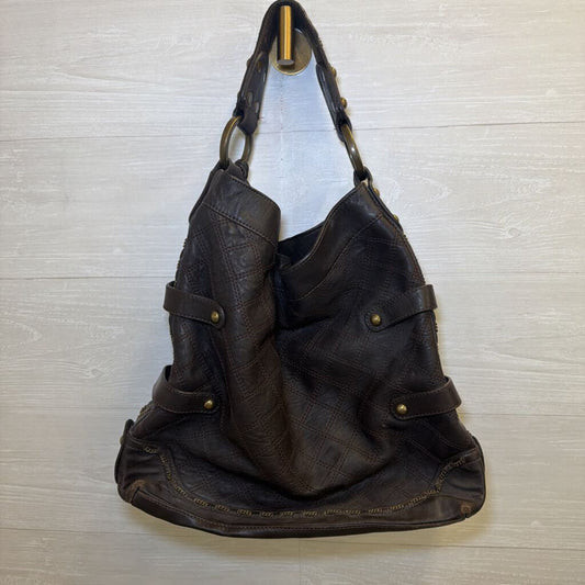 Vintage Isabella Fiore Dark Brown Leather Slouchy Shoulder Hobo Purse