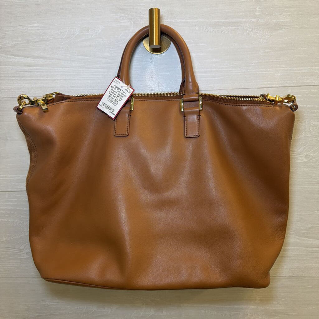 Tory Burch Brown Suede/ Leather Natalie Satchel Purse