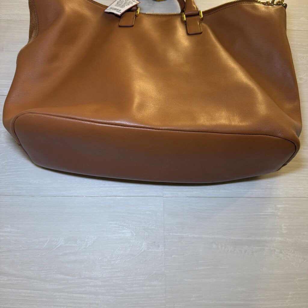 Tory Burch Brown Suede/ Leather Natalie Satchel Purse