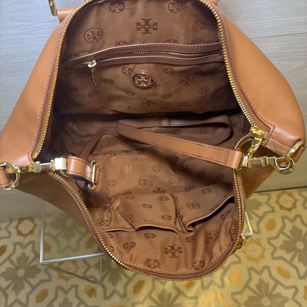 Tory Burch Brown Suede/ Leather Natalie Satchel Purse