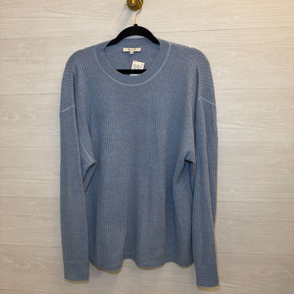 Madewell Blue Knit Long Sleeve Sweater Top Large