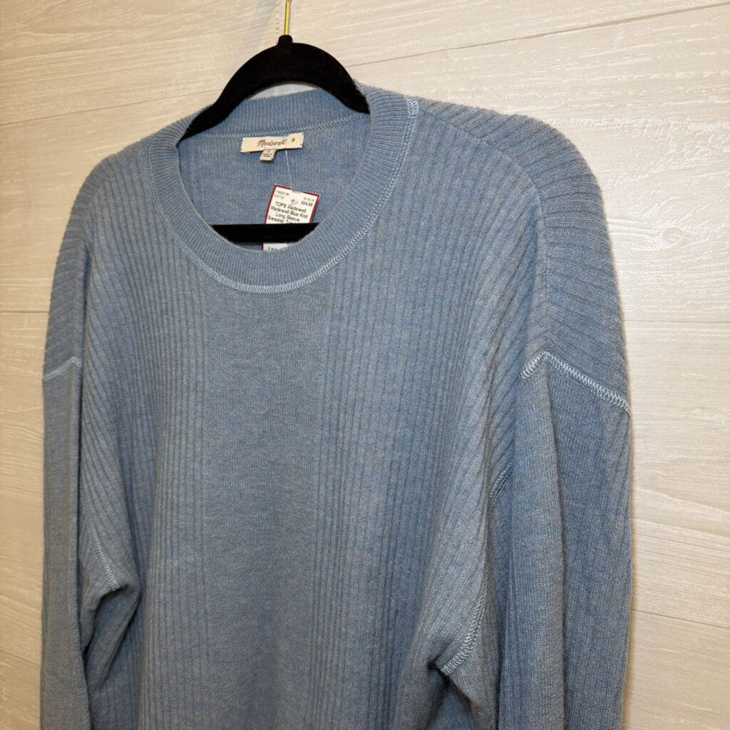 Madewell Blue Knit Long Sleeve Sweater Top Large
