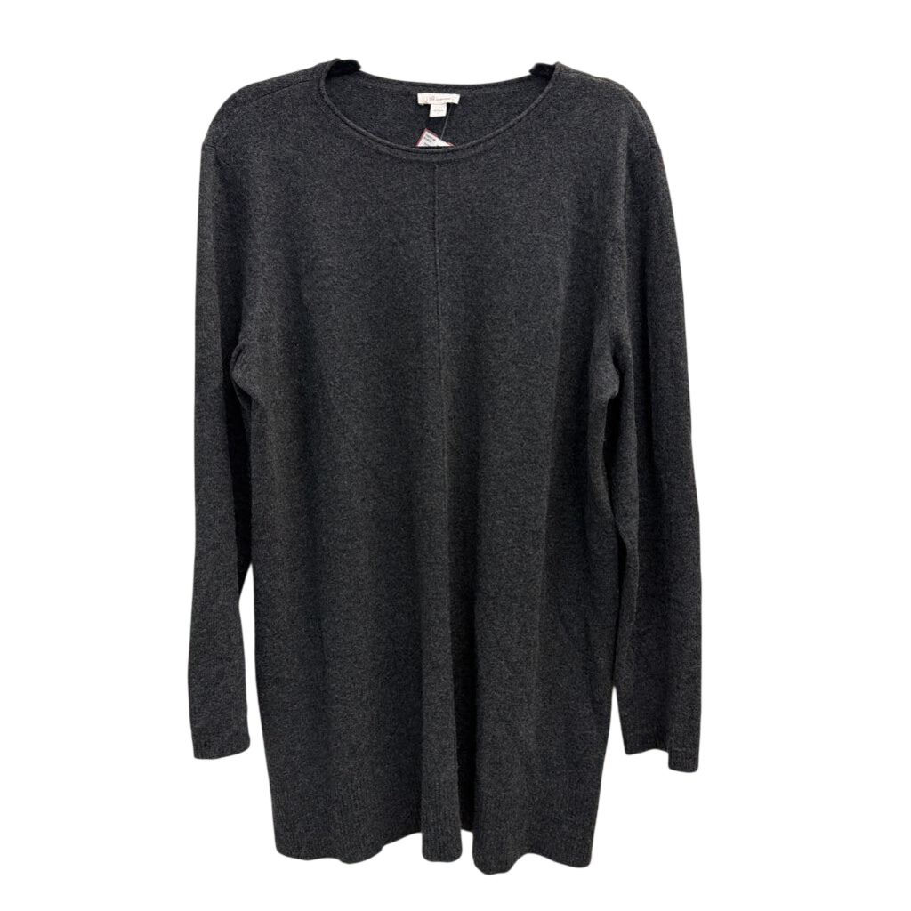 J Jill Grey 100% Cashmere Long Sleeve Sweater Top Large