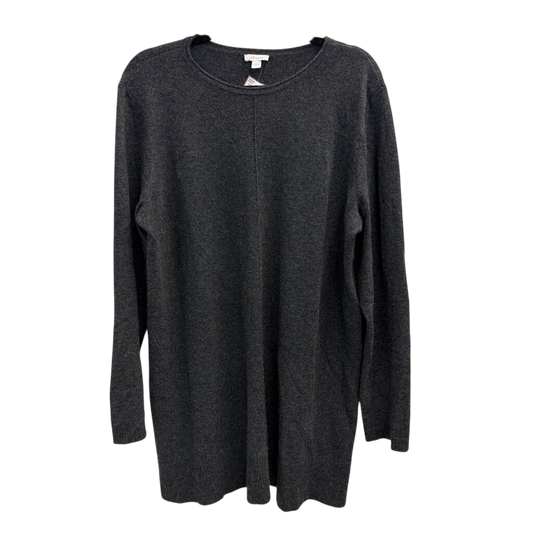 J Jill Grey 100% Cashmere Long Sleeve Sweater Top Large