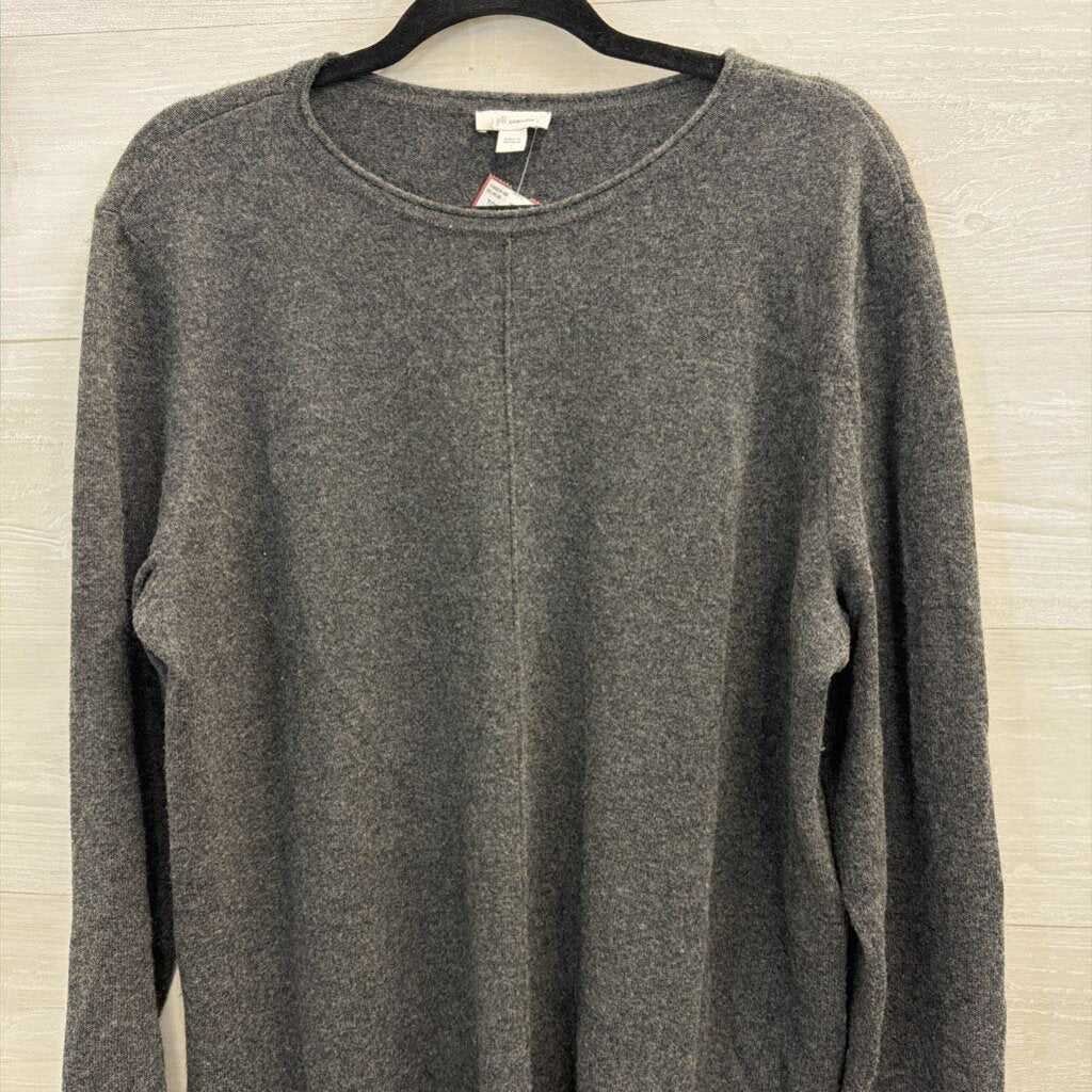 J Jill Grey 100% Cashmere Long Sleeve Sweater Top Large