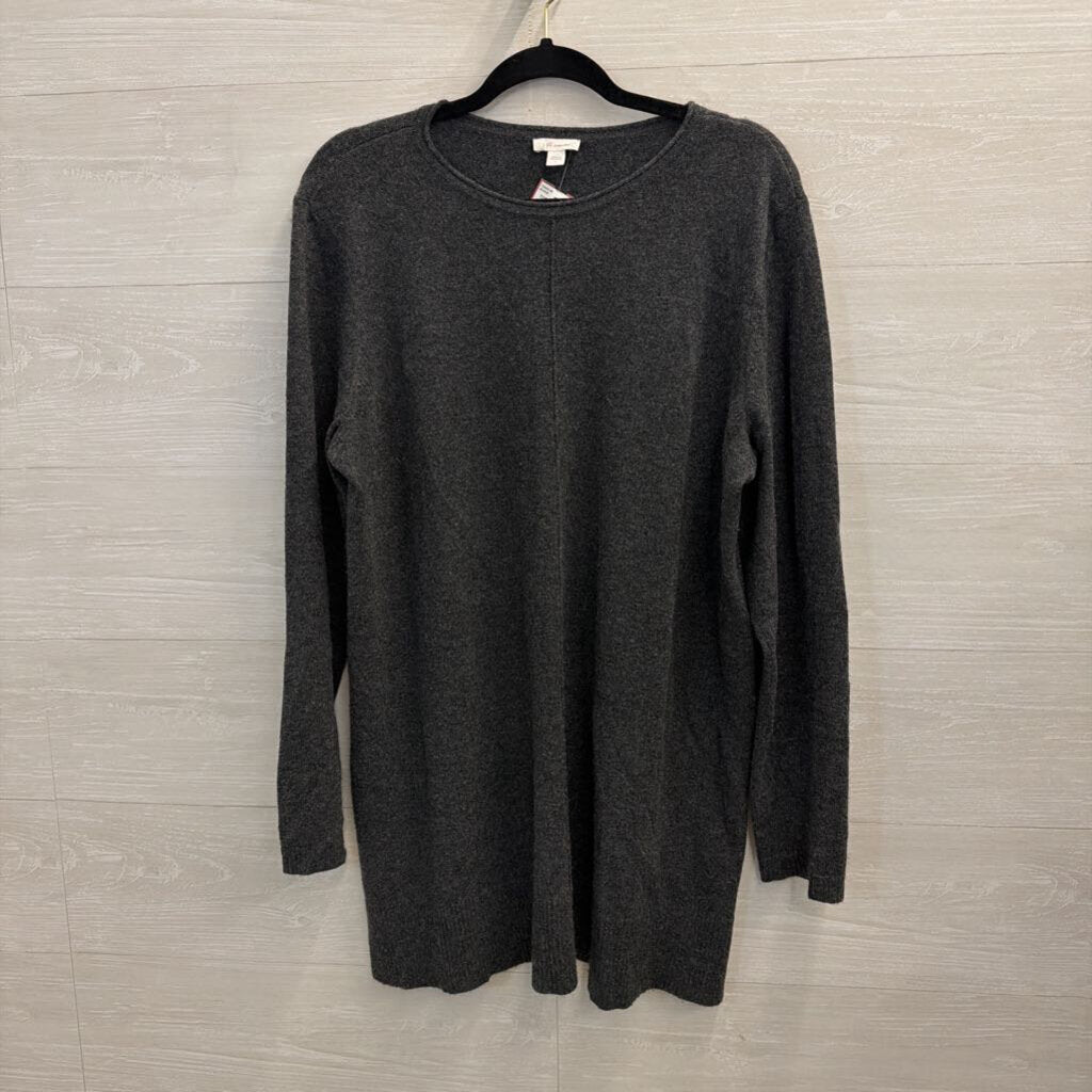 J Jill Grey 100% Cashmere Long Sleeve Sweater Top Large