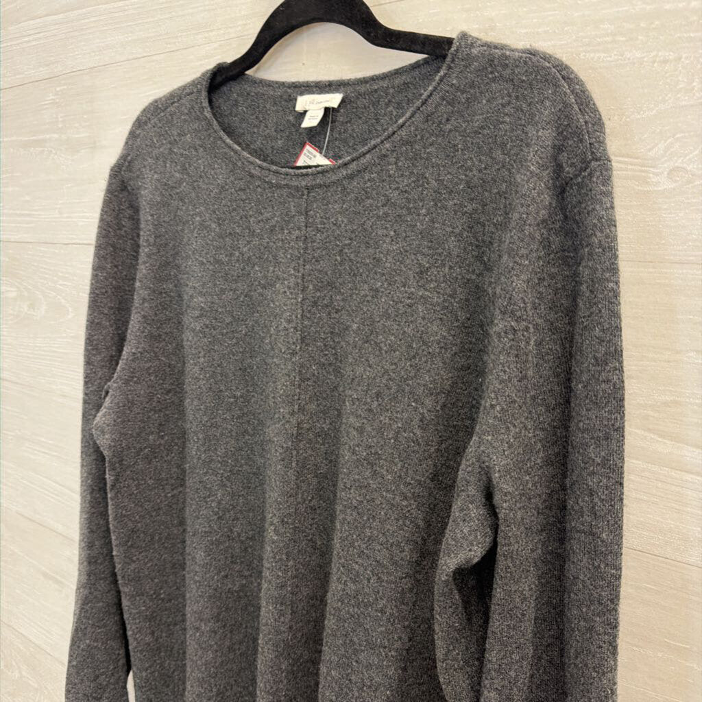 J Jill Grey 100% Cashmere Long Sleeve Sweater Top Large