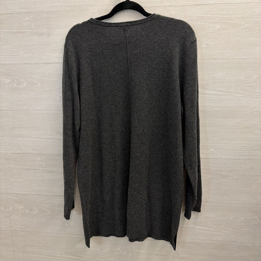 J Jill Grey 100% Cashmere Long Sleeve Sweater Top Large