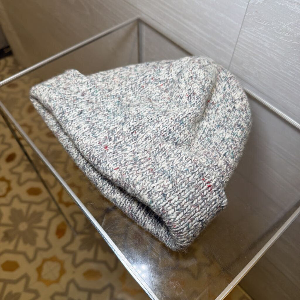 Grey Knit Beanie Hat Small