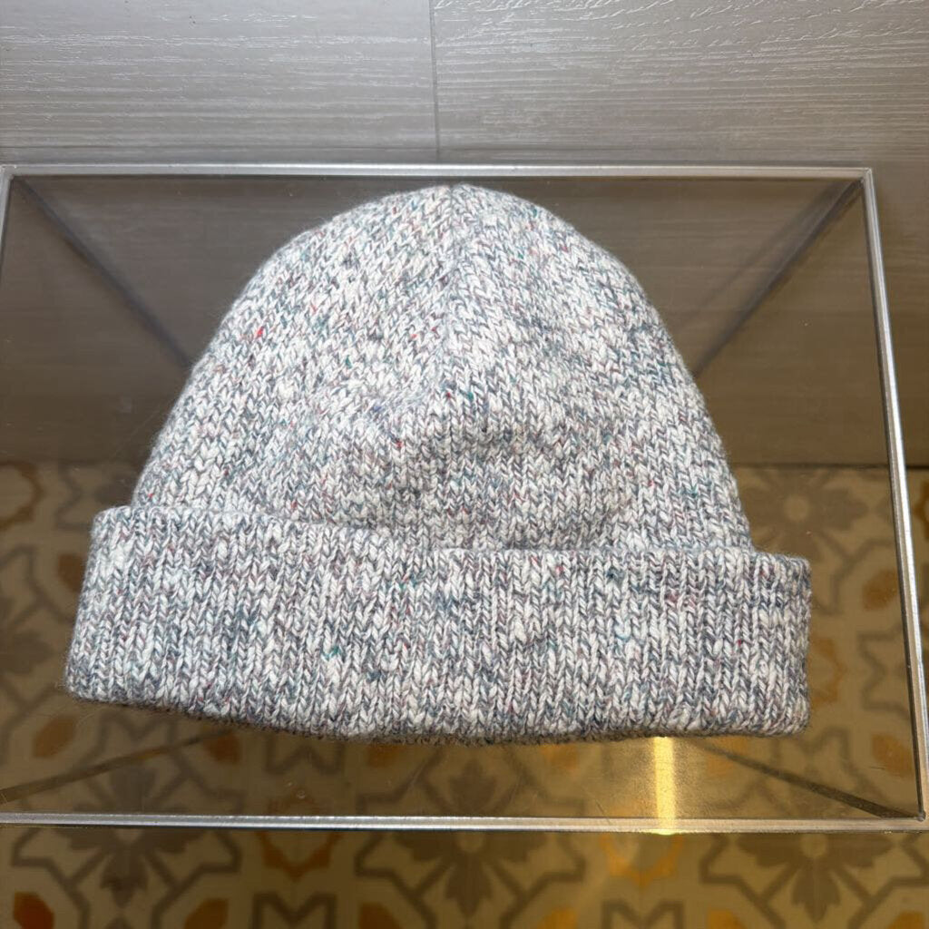 Grey Knit Beanie Hat Small