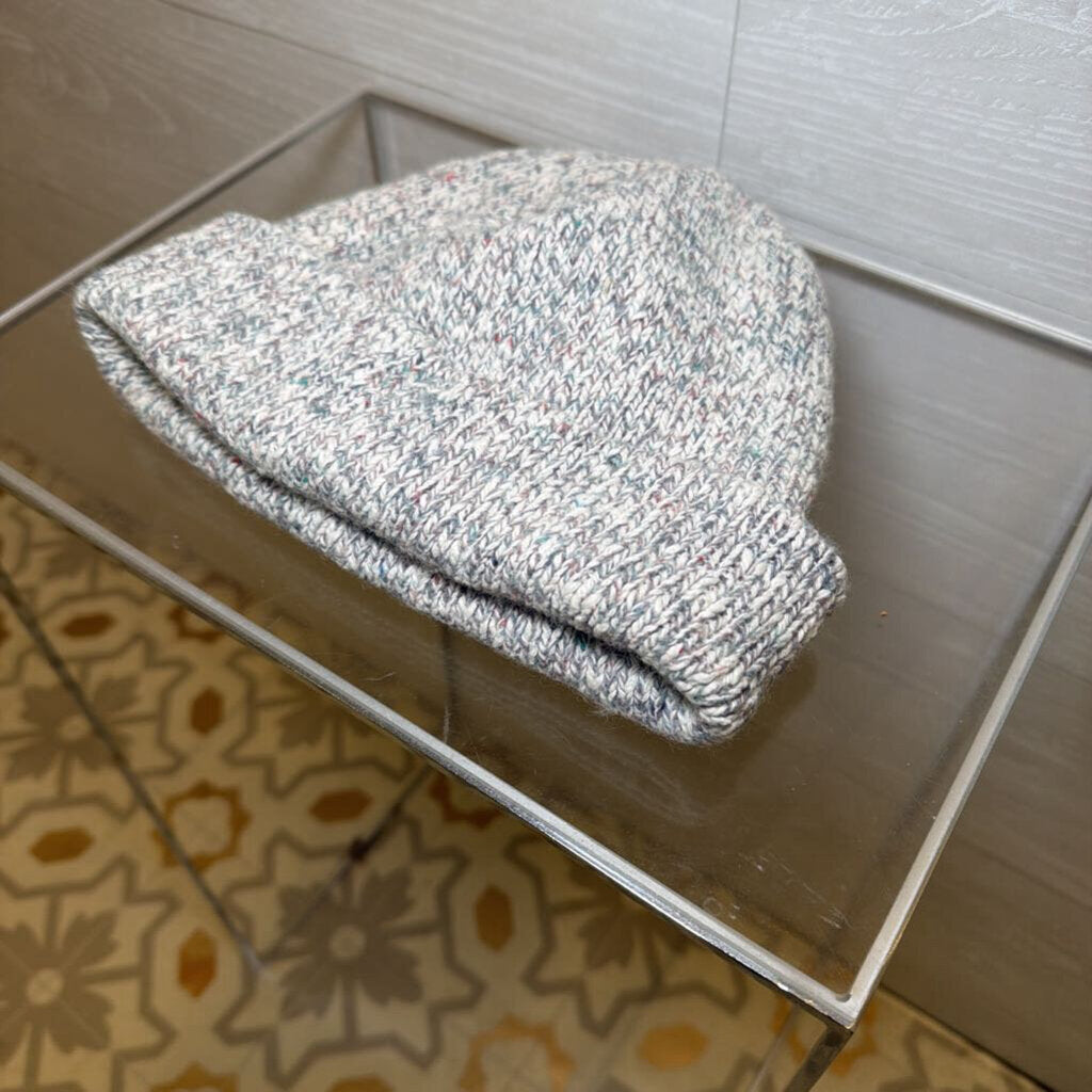 Grey Knit Beanie Hat Small