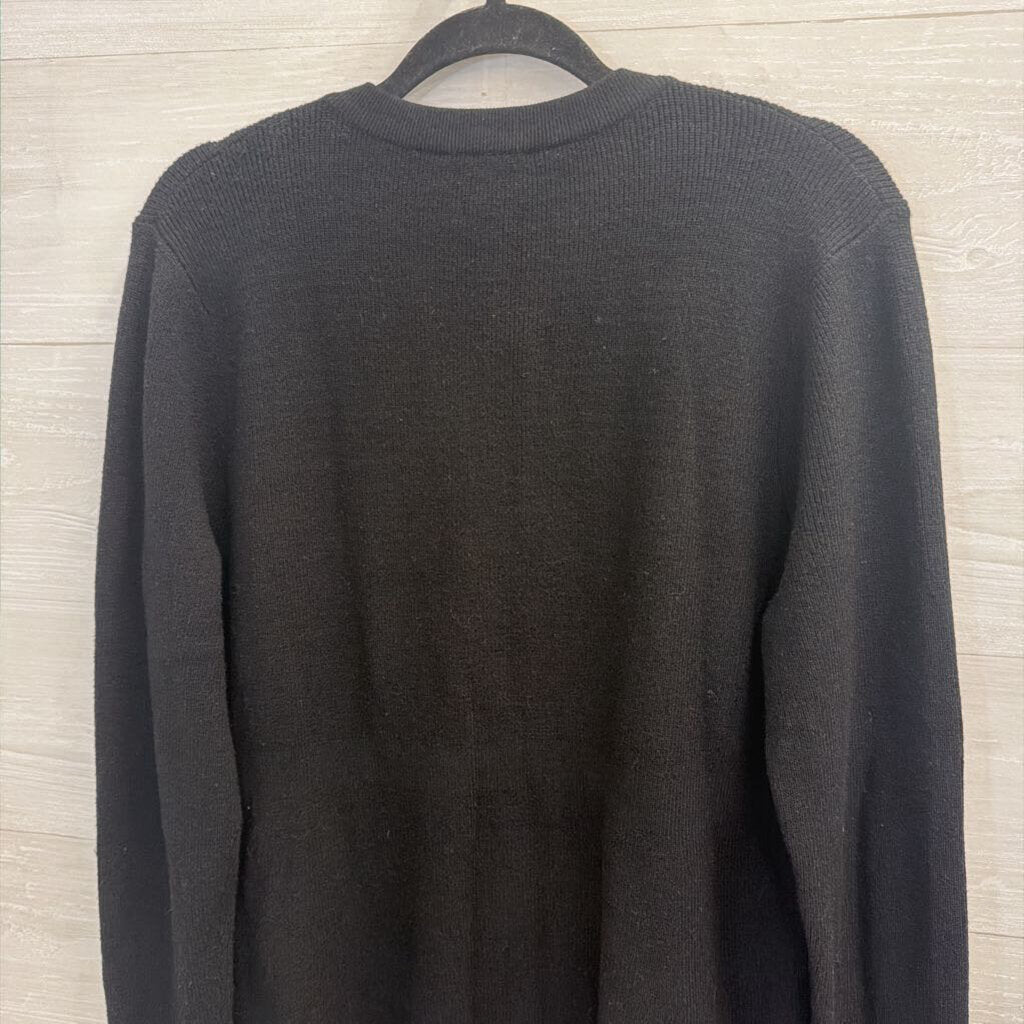 La Vila Milano Black Knit Gold Button Cardigan Sweater Extra Large
