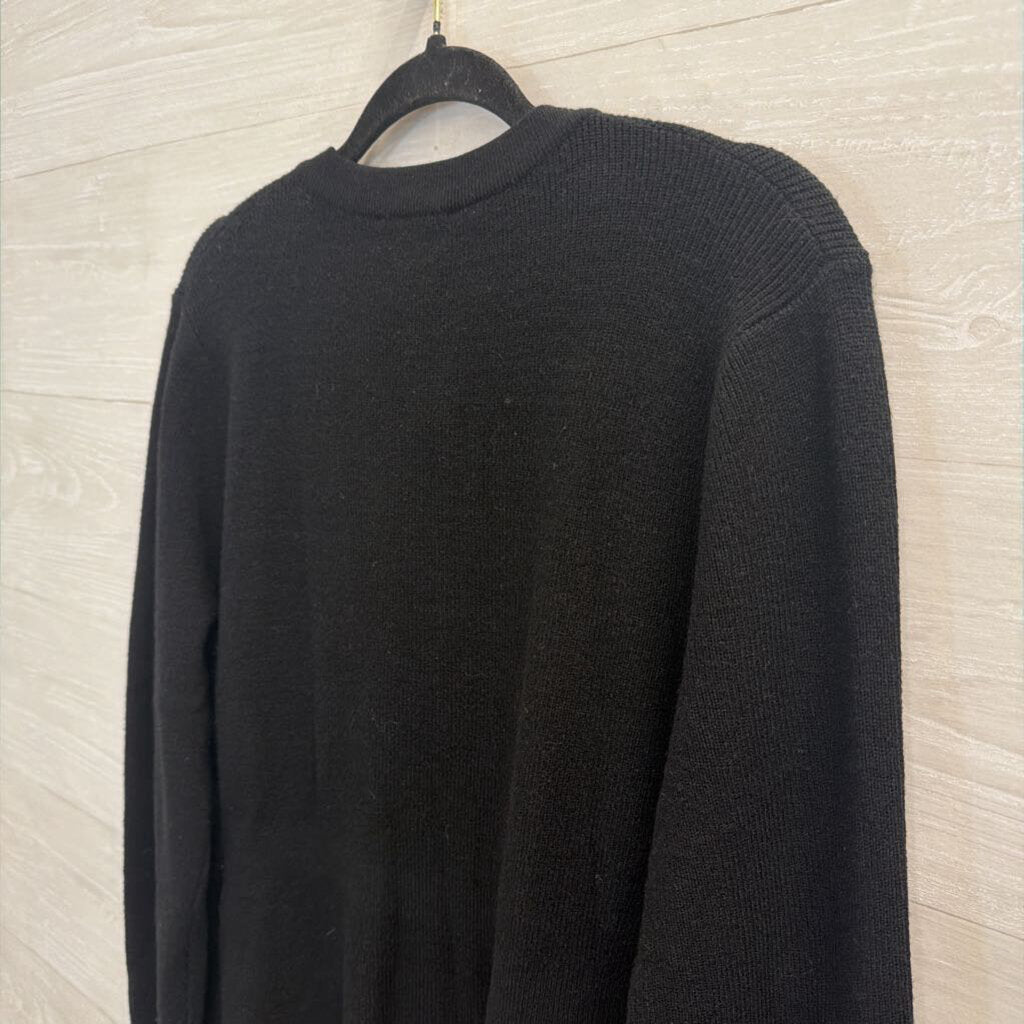 La Vila Milano Black Knit Gold Button Cardigan Sweater Extra Large