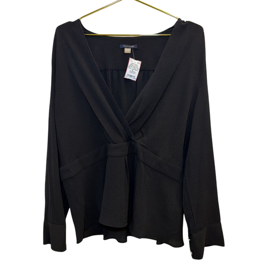 Tommy Hilfiger Black long Sleeve V Neck Top Extra Large