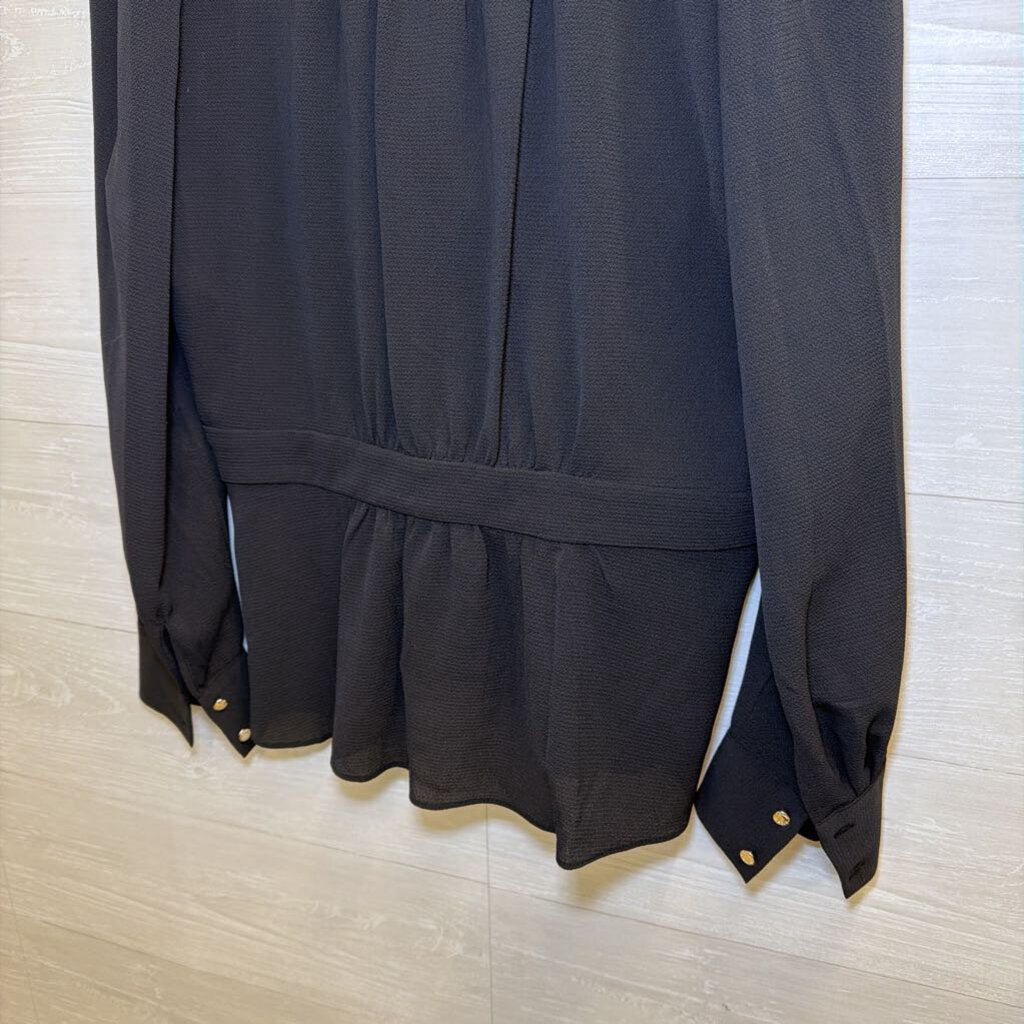 Tommy Hilfiger Black long Sleeve V Neck Top Extra Large