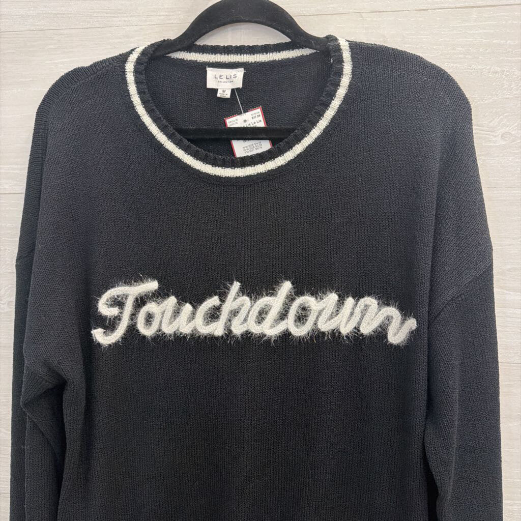 Le Lis Black/ White Touchdown Sweater Medium