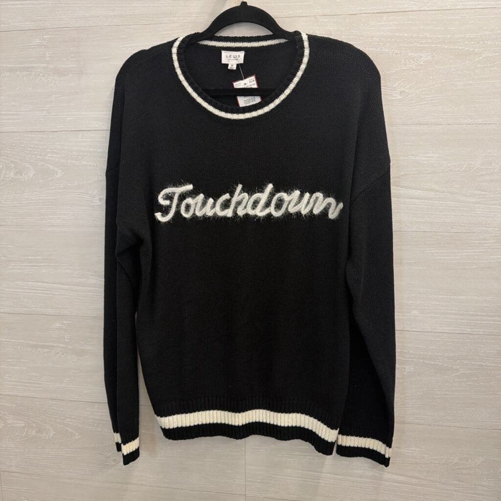 Le Lis Black/ White Touchdown Sweater Medium