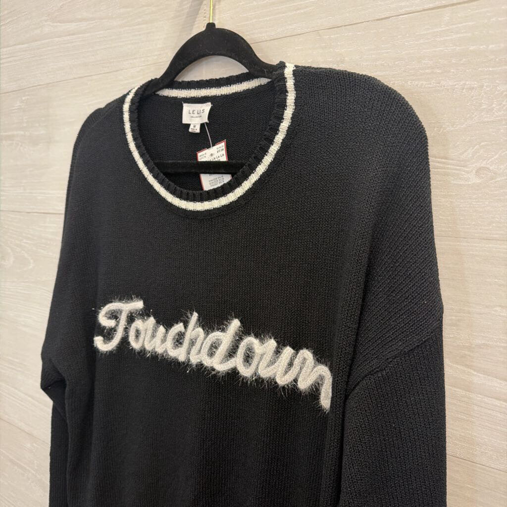 Le Lis Black/ White Touchdown Sweater Medium
