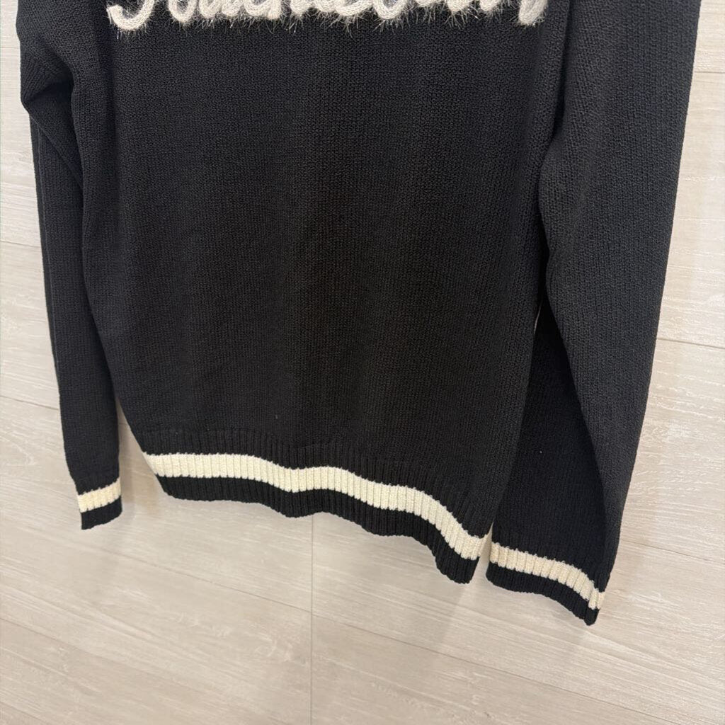 Le Lis Black/ White Touchdown Sweater Medium