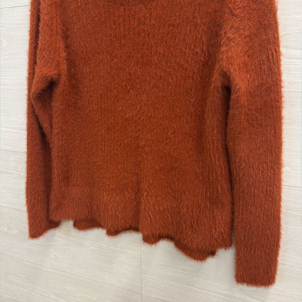 Banana Republic Orange Fuzzy Knit Sweater Large