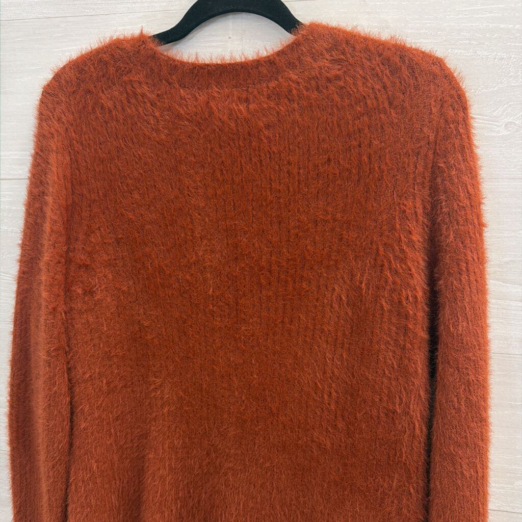 Banana Republic Orange Fuzzy Knit Sweater Large