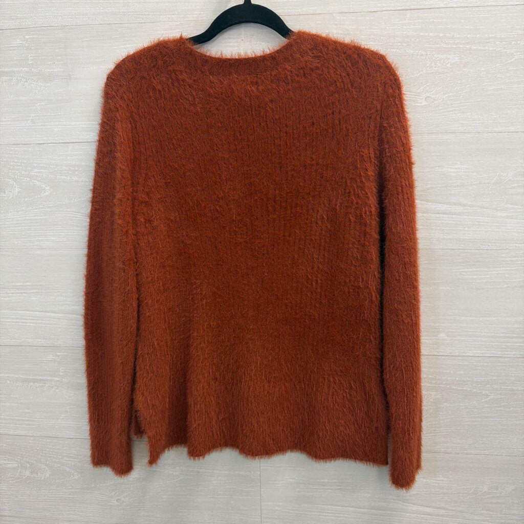 Banana Republic Orange Fuzzy Knit Sweater Large