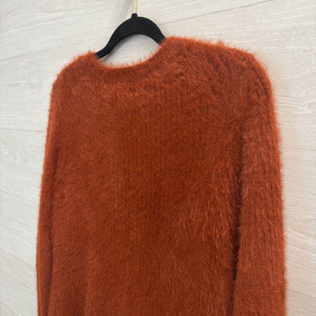 Banana Republic Orange Fuzzy Knit Sweater Large