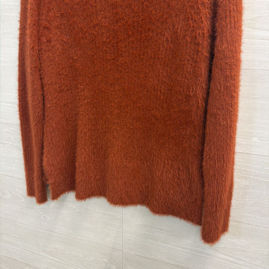 Banana Republic Orange Fuzzy Knit Sweater Large