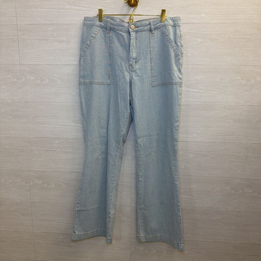Copper Flash White/ Blue Striped Pants 14