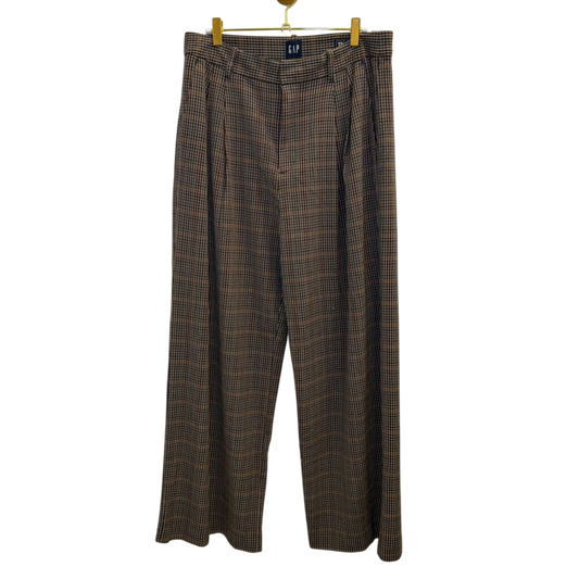 Gap Brown/ Multi Gingham Wide Leg Trouser Pants 12