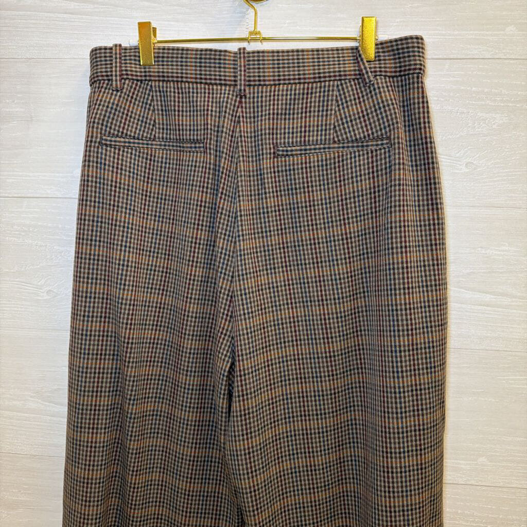 Gap Brown/ Multi Gingham Wide Leg Trouser Pants 12