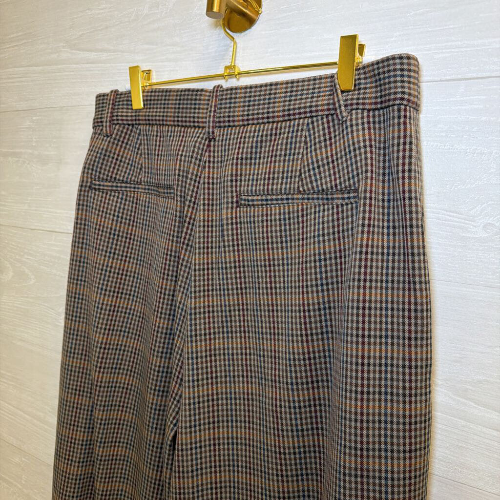 Gap Brown/ Multi Gingham Wide Leg Trouser Pants 12