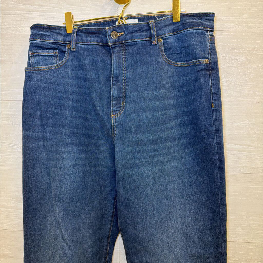 Loft Dark Wash The Relaxed Flare Jeans 14