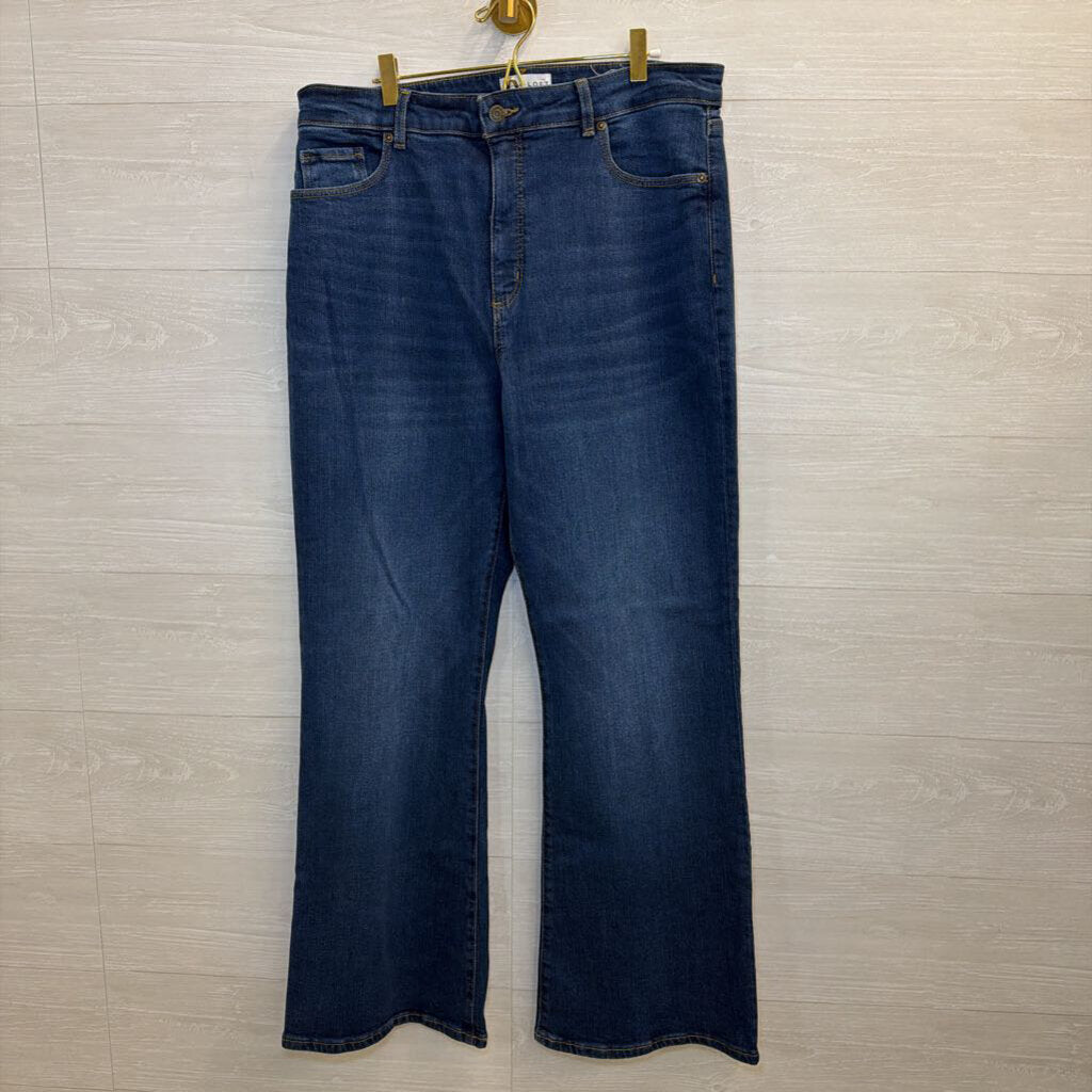Loft Dark Wash The Relaxed Flare Jeans 14