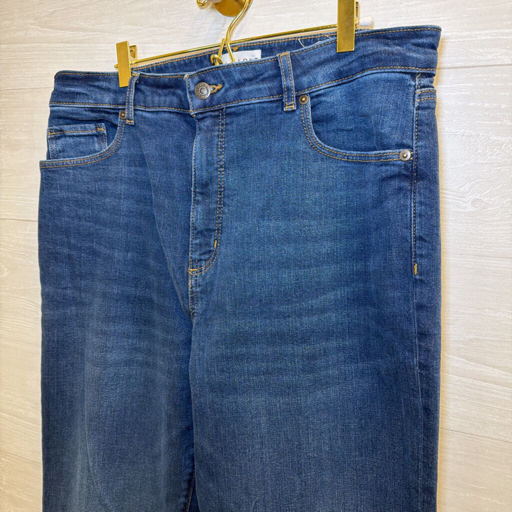 Loft Dark Wash The Relaxed Flare Jeans 14